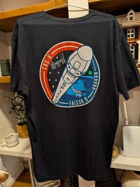 Spacex CRS-6 Falcon 9 Dragon Black T-shirt Size XL